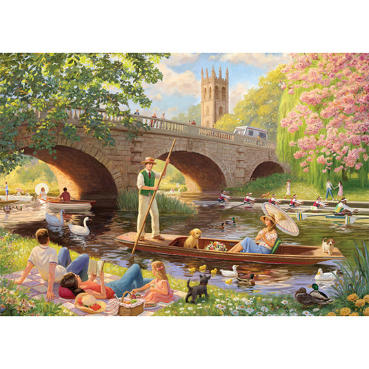 Boating on the River 1000 Piece Jigsaw Puzzle by Falcon - 2