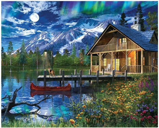 Moon Cabin Retreat 1000 Piece Jigsaw Puzzle by Springbok - 2