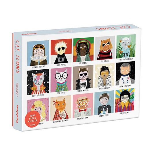 Cat Icons 1000 Piece Jigsaw Puzzle by Happily