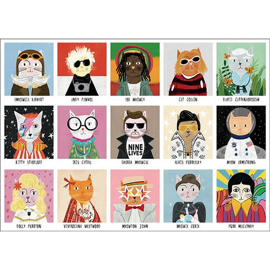 Cat Icons 1000 Piece Jigsaw Puzzle by Happily