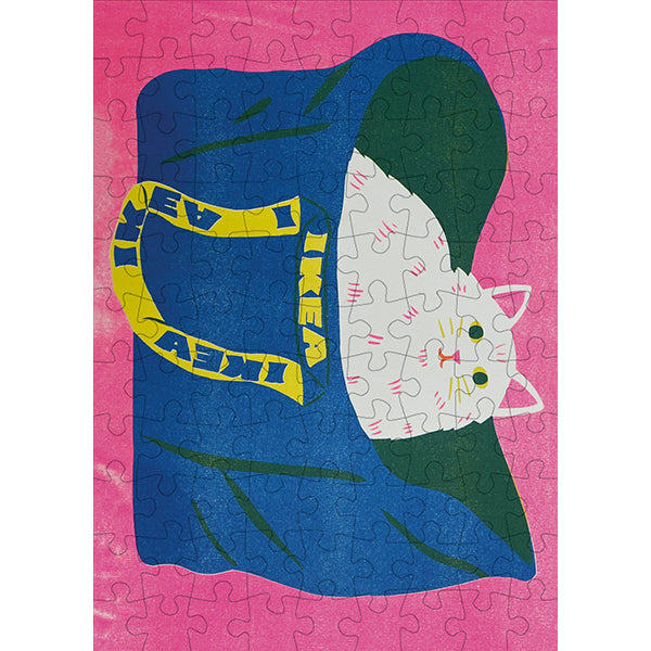 Cat In A Bag 99 Piece Jigsaw Puzzle by Happily