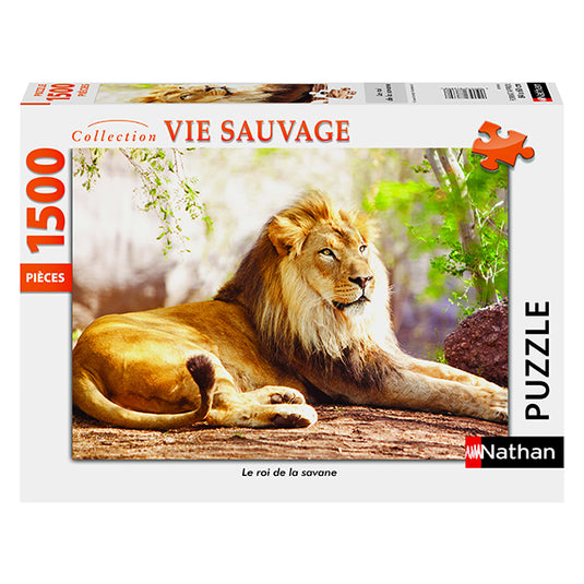 The King of the Savannah 1500 Piece Jigsaw Puzzle by Nathan - 1