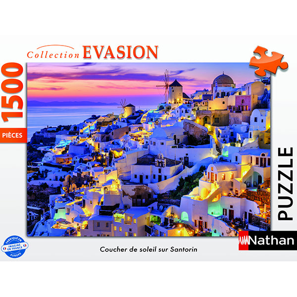 Coucher De Soleil Sur Santorin 1500 Piece Jigsaw Puzzle by Nathan