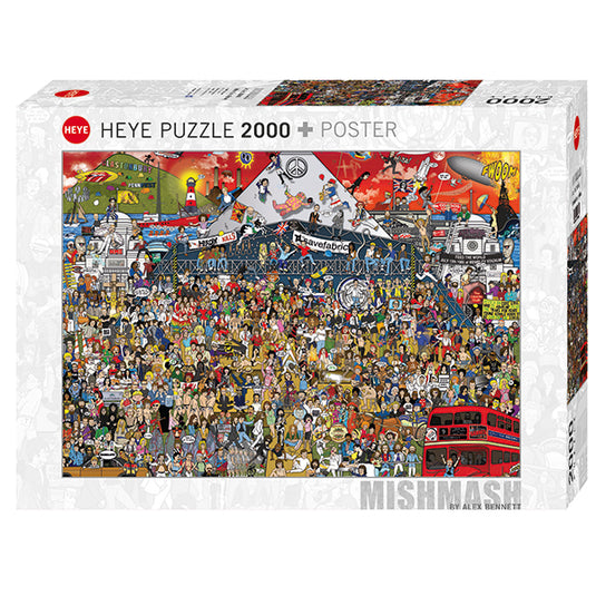 Mishmash: British Music History 2000 Piece Jigsaw Puzzle by Heye - 1
