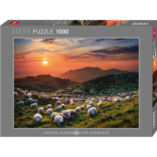 Sheep and Volcanoes 1000 Piece Jigsaw Puzzle by Heye - 1