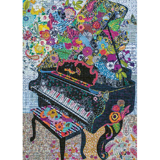 Quilt Art: Sewn Piano 1000 Piece Jigsaw Puzzle by Heye - 2
