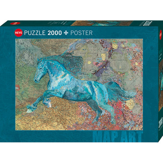 Map Art - Map Horse 2000 Piece Jigsaw Puzzle by Heye