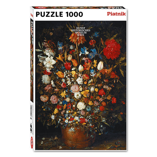 Flowers in a Wooden Vessel 1000 Piece Jigsaw Puzzle by Piatnik - 1