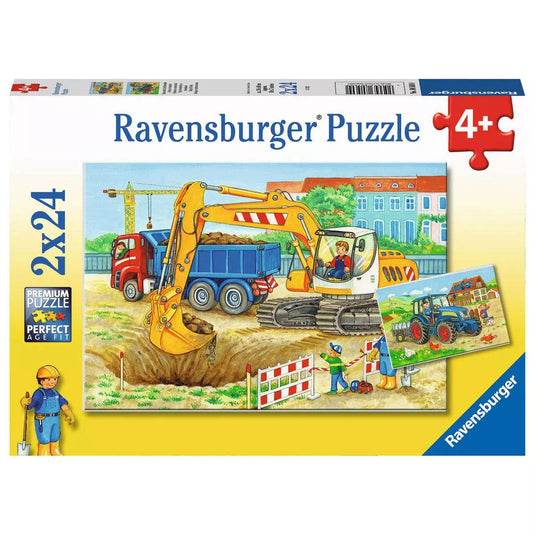 Farm & Construction Site 2x 24 Piece Jigsaw Puzzle by Ravensburger