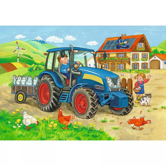 Farm & Construction Site 2x 24 Piece Jigsaw Puzzle by Ravensburger