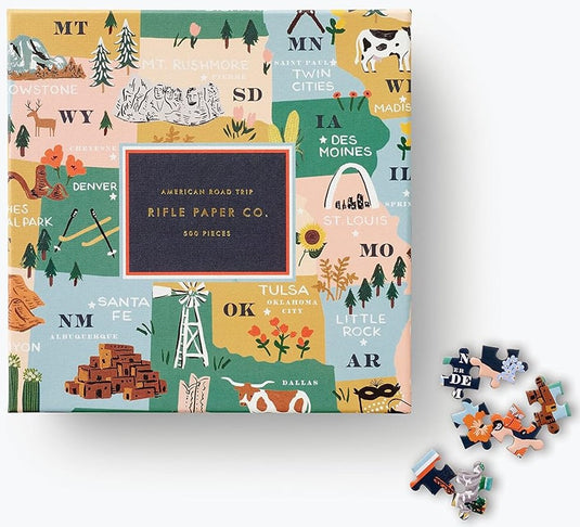 American Road Trip 500 Piece Jigsaw Puzzle by Rifle Paper Co