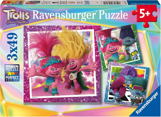 Trolls Band Together 3x49 Piece Jigsaw Puzzles by Ravensburger - 1