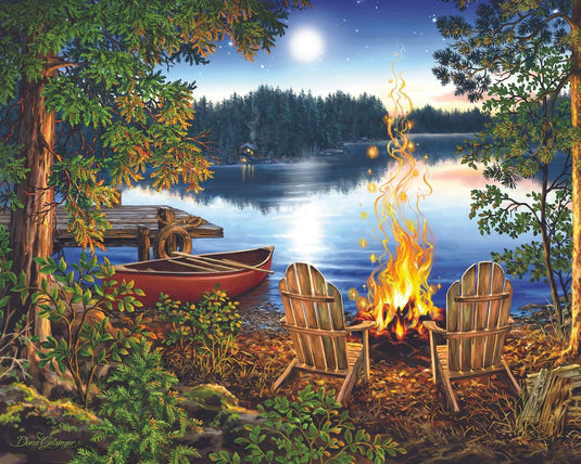 Lakeside Canoe 1000 Piece Wooden Jigsaw Puzzle by Springbok - 2