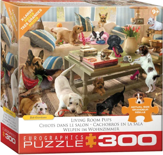 Living Room Pups 300 Piece Jigsaw Puzzle by Eurographics - 1