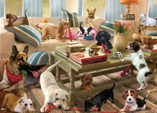 Living Room Pups 300 Piece Jigsaw Puzzle by Eurographics - 2
