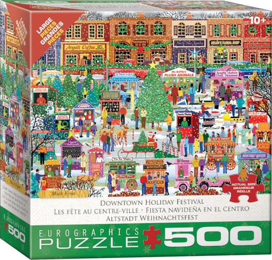 Downtown Holiday Festival 500 Piece Jigsaw Puzzle by Eurographics - 1