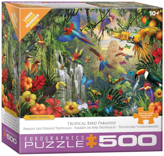 Tropical Bird Paradise 500 Piece Jigsaw Puzzle by Eurographics - 1