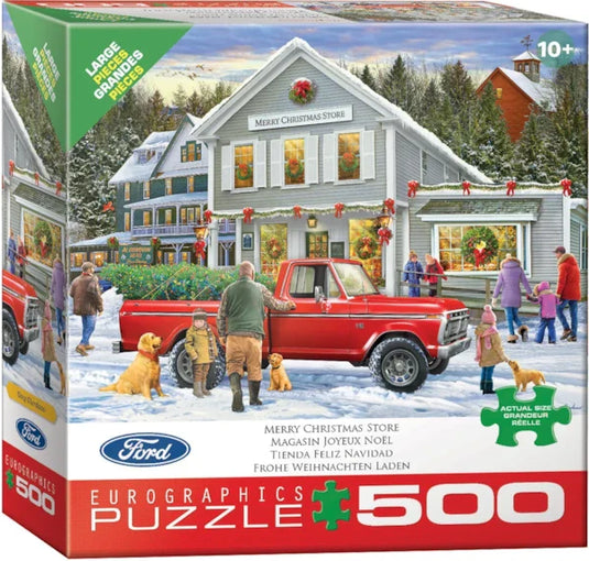 Merry Christmas Store 500 Piece Jigsaw Puzzle by Eurographics - 1
