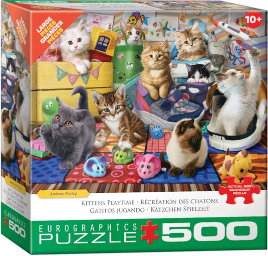 Kittens Playtime 500 Piece Jigsaw Puzzle by Eurographics - 1