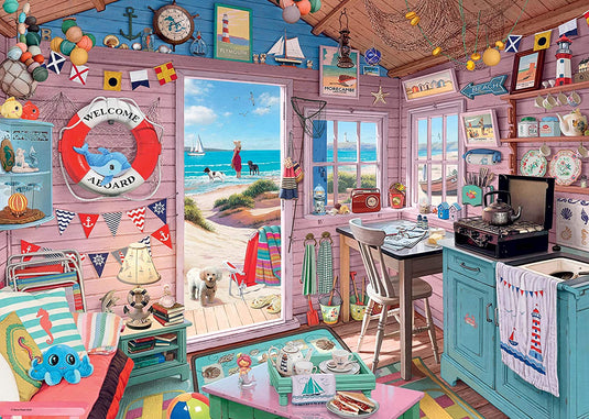 My Haven No 7: The Beach Hut 1000 Piece Jigsaw Puzzle by Ravensburger - 1