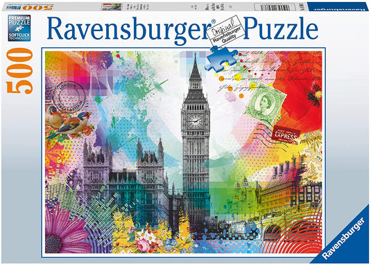 London Postcard 500 Piece Jigsaw Puzzle by Ravensburger - 2