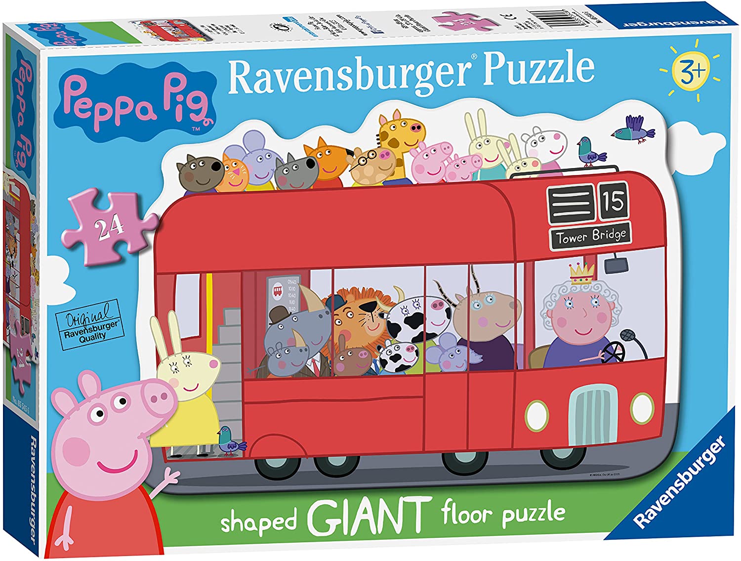 Peppa Pig: London Bus Shaped Giant Floor Puzzle 24 Piece Jigsaw Puzzle by Ravensburger