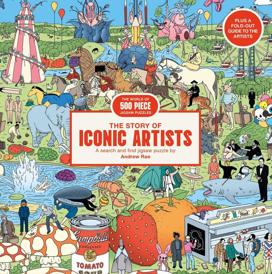 The Story of Iconic Artists: a Search and Find 500 Piece Jigsaw Puzzle by Lawrence King