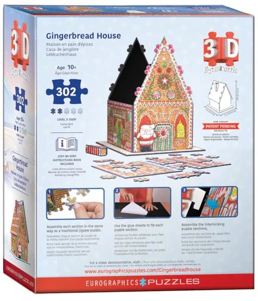 Gingerbread House (3D) 302 Piece Jigsaw Puzzle by Eurographics - 3