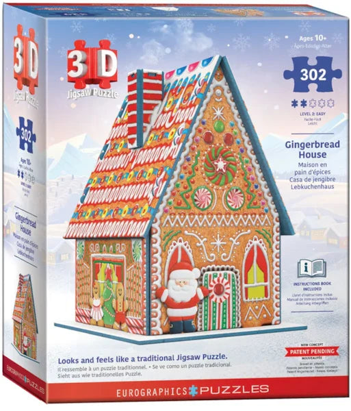 Gingerbread House (3D) 302 Piece Jigsaw Puzzle by Eurographics - 1