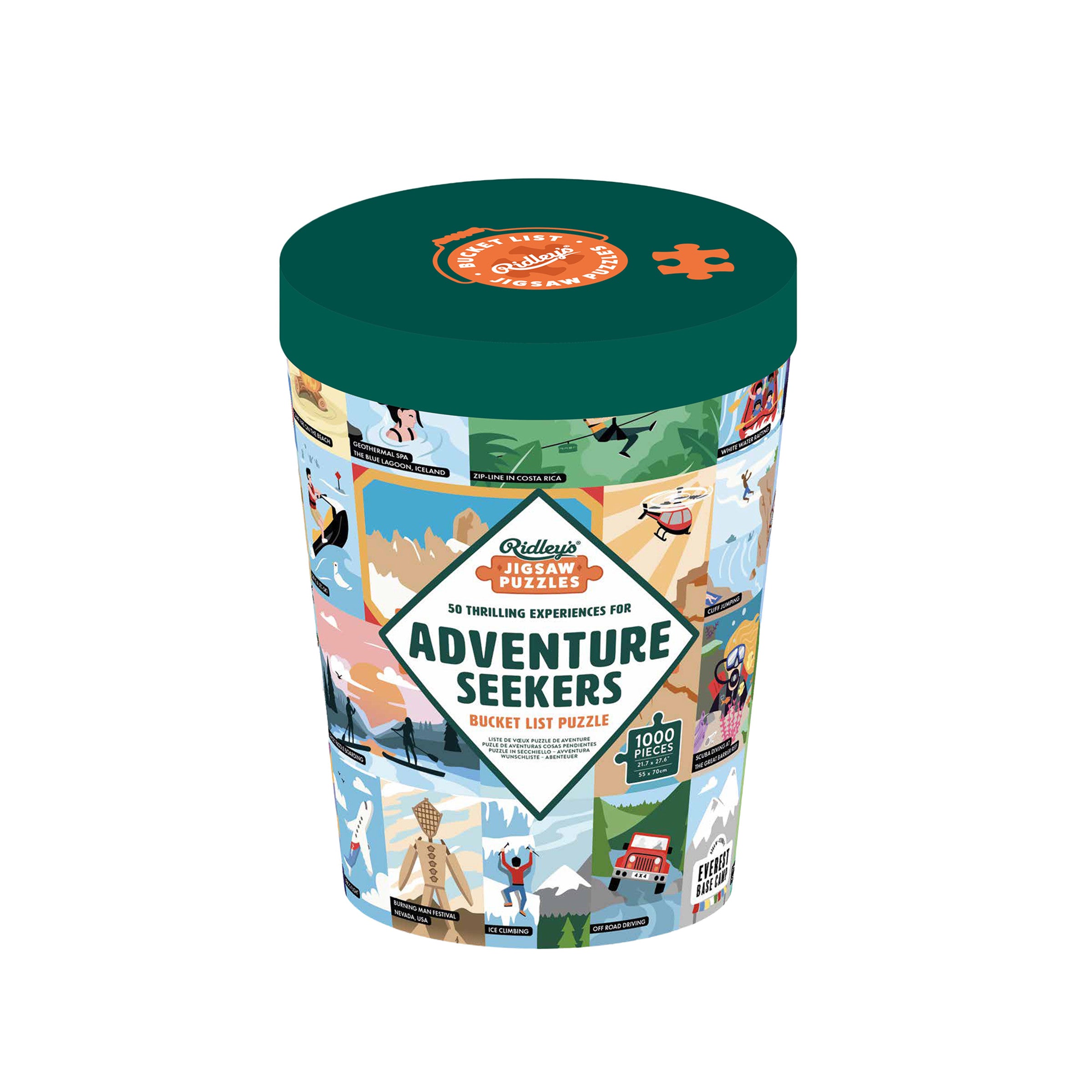 50 Thrilling Experiences for Adventure Seekers 1000-piece Bucket List Jigsaw Puzzle