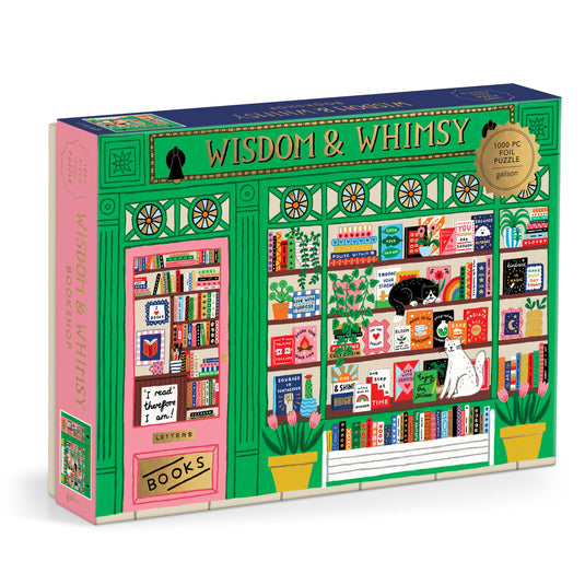 Wisdom &amp; Whimsy Bookshop 1000 Piece Foil Puzzle