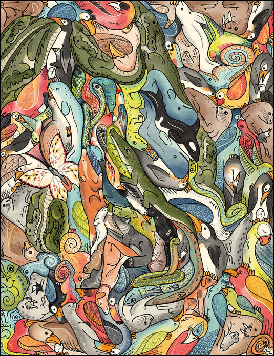 Canine Conundrums by Cedarfell 706 Piece Wooden Jigsaw Puzzle by Stumpcraft