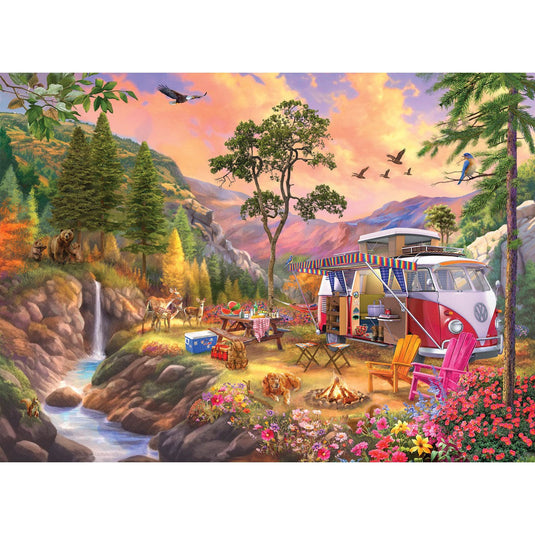 VW Campers Paradise by Bigelow 1000 Piece Jigsaw Puzzle by Eurographics - 2