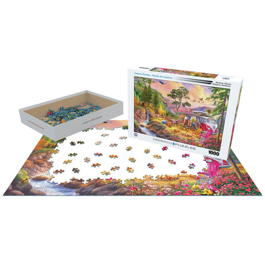 VW Campers Paradise by Bigelow 1000 Piece Jigsaw Puzzle by Eurographics - 3