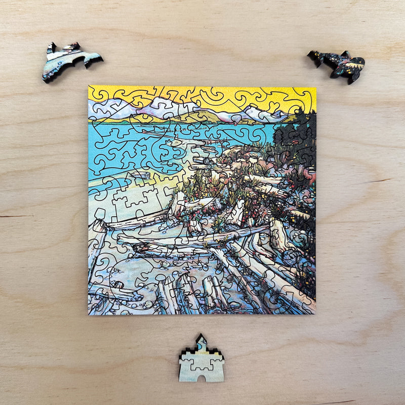 Sidney Spit by Catherine Robertson 70 Piece Wodden Jigsaw Puzzle by Stumpcraft