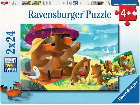Bear Family Vacations 2x24 Piece Jigsaw Puzzle by Ravensburger