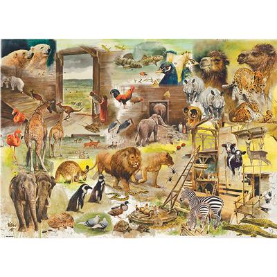 Building Noah's Ark 1000 Piece Jigsaw Puzzle by Jumbo - 2