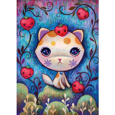 Dreaming: Strawberry Kitty 1000 Piece Jigsaw Puzzle by Heye - 2
