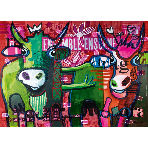Cool Cattle: Striped Cows 1000 Piece Jigsaw Puzzle by Heye