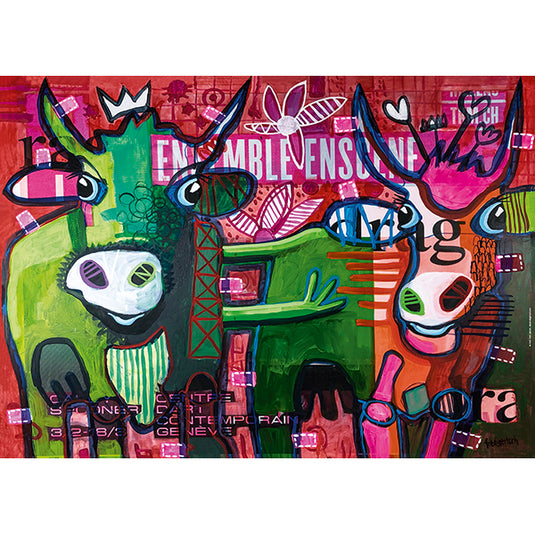 Cool Cattle: Striped Cows 1000 Piece Jigsaw Puzzle by Heye - 2