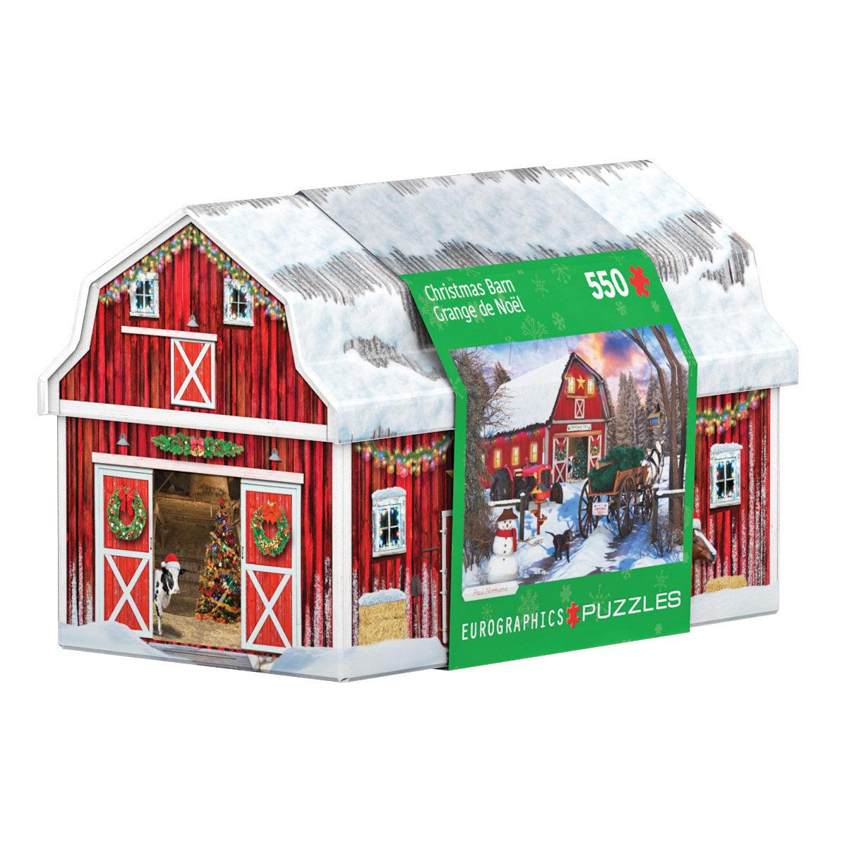 Christmas Barn Tin 550 Piece Jigsaw Puzzle by Eurographics