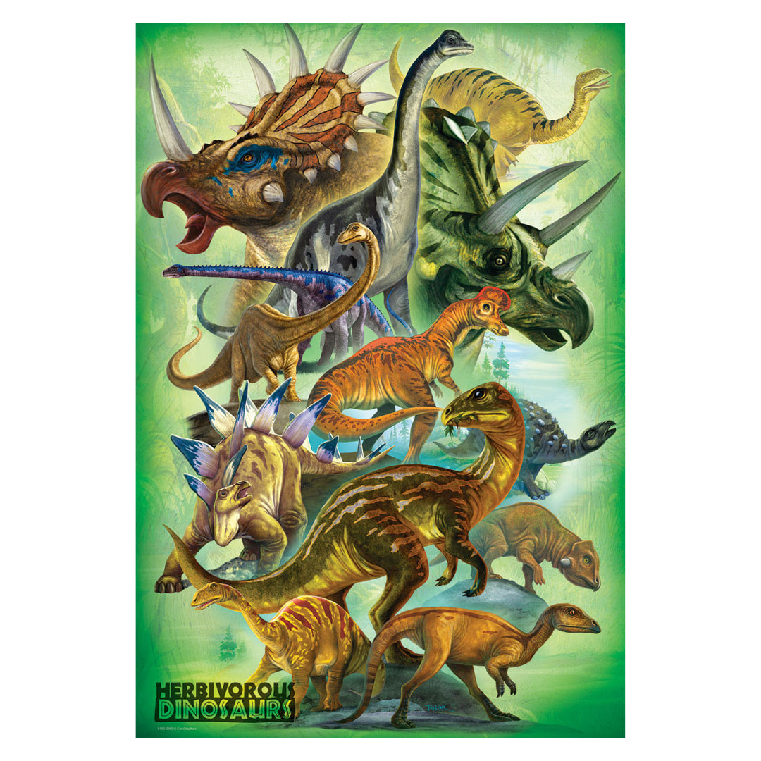 Herbivorous Dinosaurs 100 Piece Jigsaw Puzzle by Eurographics