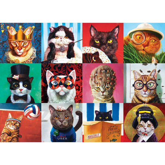 Funny Cats by Heffernan 1000 Piece Jigsaw Puzzle by Eurographics - 2