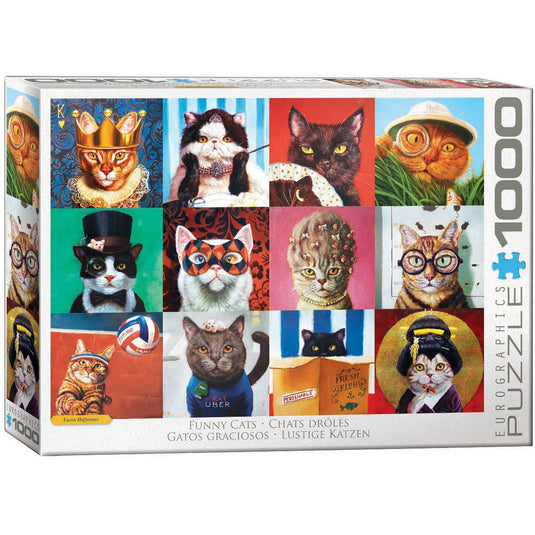 Funny Cats by Heffernan 1000 Piece Jigsaw Puzzle by Eurographics - 1