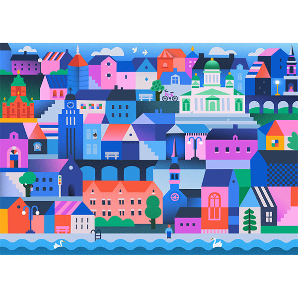 Copenhagen Twilight 1000 Piece Jigsaw Puzzle by Holiyay