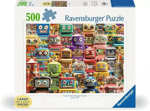 Retro Robots 500 Piece Jigsaw Puzzle by Ravensburger - 1