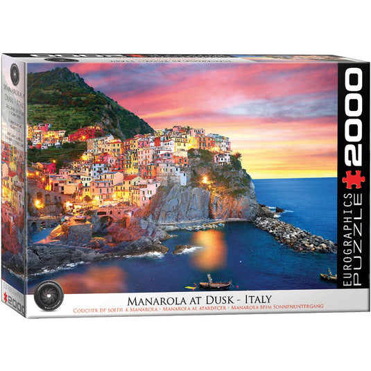 Manarola at Dusk Italy 2000 Piece Jigsaw Puzzle by Eurographics - 1