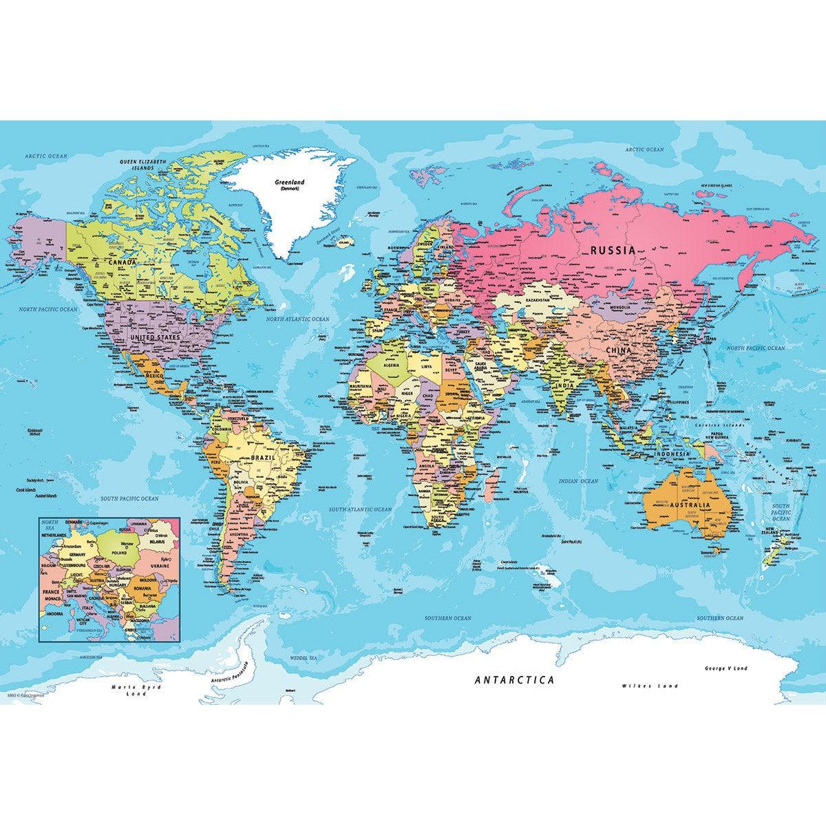 Map of the World Tin 550 Piece Jigsaw Puzzle by Eurographics