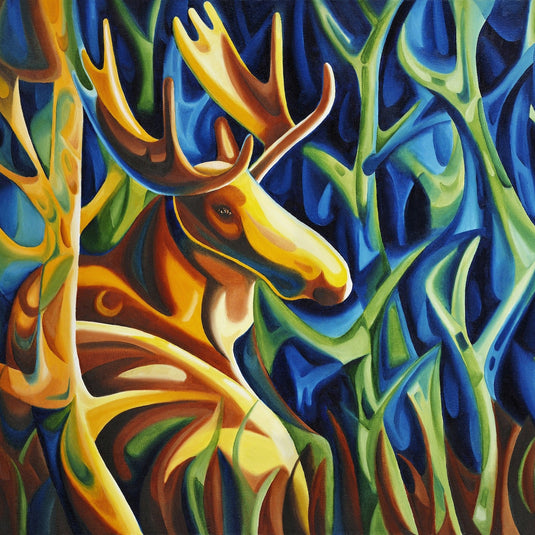 Midnight Moose by Sam Millard 71 Piece Wooden Jigsaw Puzzle by Stumpcraft