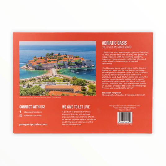 Adriatic Oasis 1000 Piece Jigsaw Puzzle by Passport Puzzles